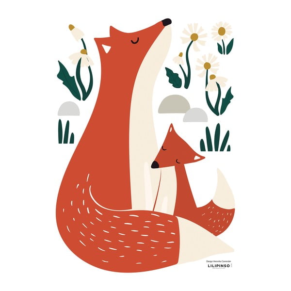 Matrica lap 30x42 cm Fox Family – Lilipinso