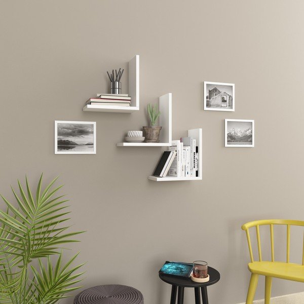 Fehér polc készlet 3 db-os Wesley – Kalune Design-image-2