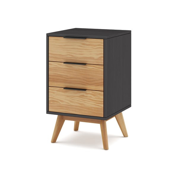 Natúr színű borovi fenyő éjjeliszekrény Lavis – Marckeric-image-3