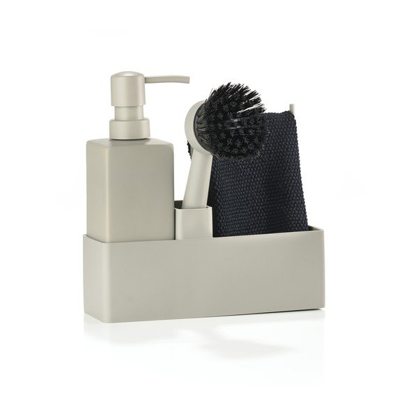 Bézs műanyag-szilikon mosogatóeszköz tartó Singles – Zone