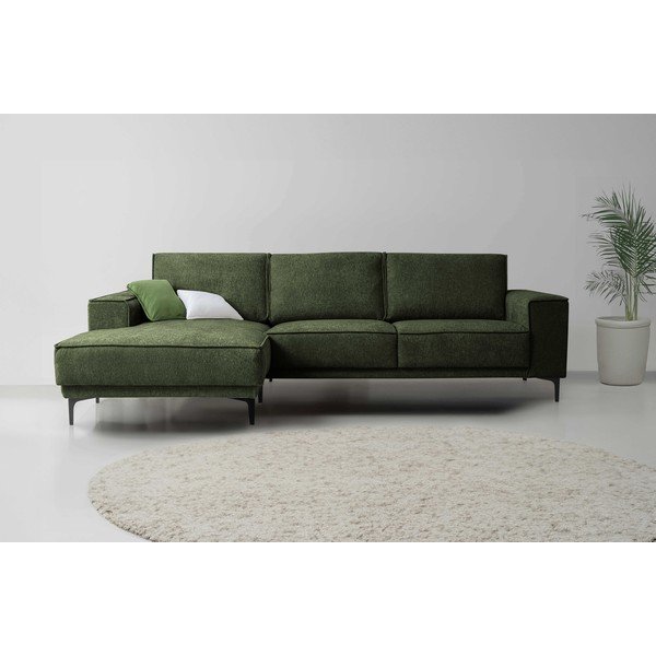 Zöld zsenília sarokkanapé (bal oldali-heverő résszel) Copenhagen – Scandic-image-1