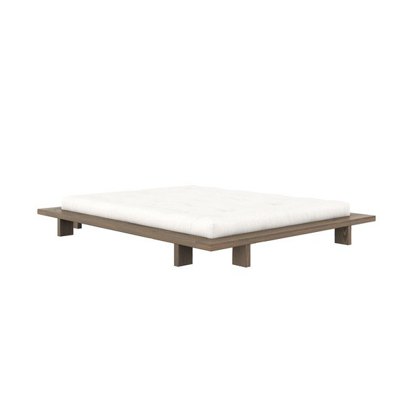 Barna borovi fenyő franciaágy ágyráccsal 180x200 cm Japan – Karup Design-image-3