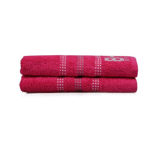 Beverly Hills Polo Club Stripes 2 db-os fuchsia törölköző szett, 90 x 50 cm-image-1