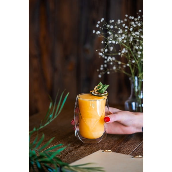 Geo 2 db-os duplafalú lattés pohár készlet, 250 ml - Vialli Design-image-1