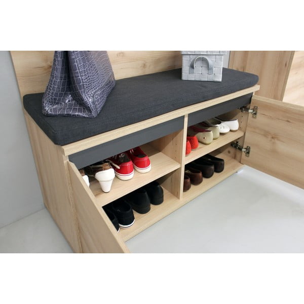 Cipősszekrény bükkfa dekorral, paddal Lissabon - Germania-image-3