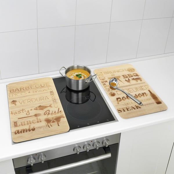 Edzett üveg tűzhely fedőlap szett 2 db-os 52x30 cm Barbecue – Maximex-image-1