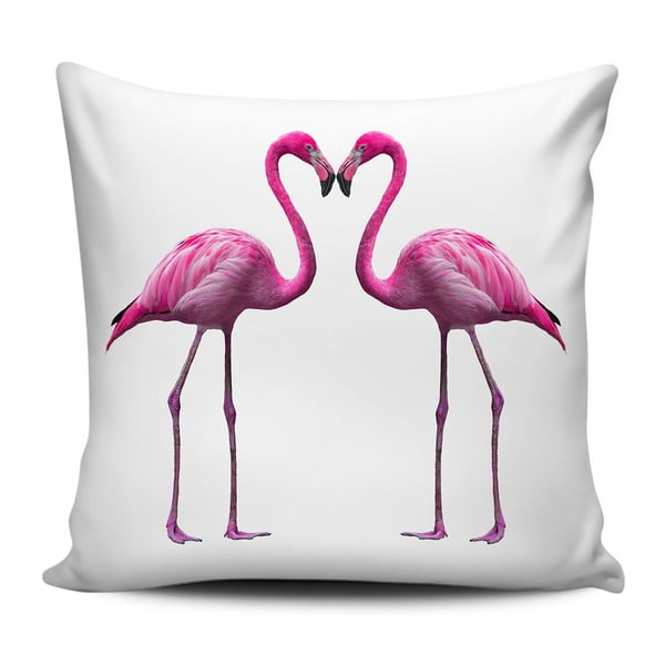 Home de Bleu Flamingos In Love rózsaszín-fehér díszpárna, 43 x 43 cm - Kate Louise