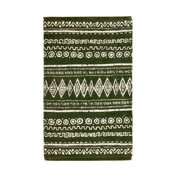 Ethnic zöld-fehér pamut szőnyeg, 55 x 140 cm - Webtappeti