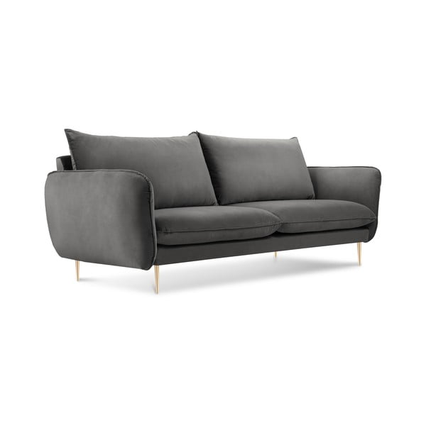 Florence sötétszürke bársony kanapé, 160 cm - Cosmopolitan Design