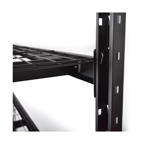 Fekete fém polcos tároló állvány 196x183 cm – Rojaplast-image-2