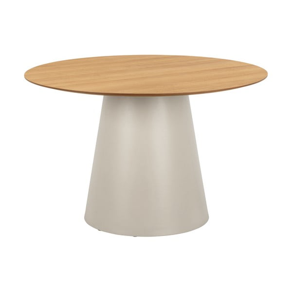 Kerek étkezőasztal tölgyfa dekoros asztallappal ø 120 cm Soli – Actona-image-3