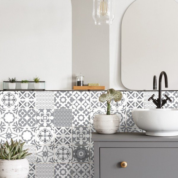 Wall Decal Tiles Azulejos Badgio 24 db-os falmatrica szett, 10 x 10 cm - Ambiance-image-2