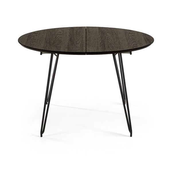 Kerek bővíthető étkezőasztal kőrisfa dekoros asztallappal ø 120 cm Norfort – Kave Home