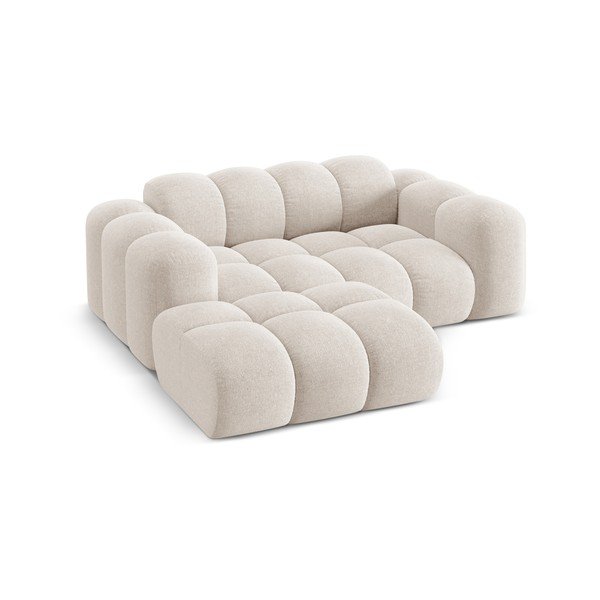 Krémszínű zsenília sarokkanapé (bal oldali-heverő résszel) Treno – Cosmopolitan Design-image-2