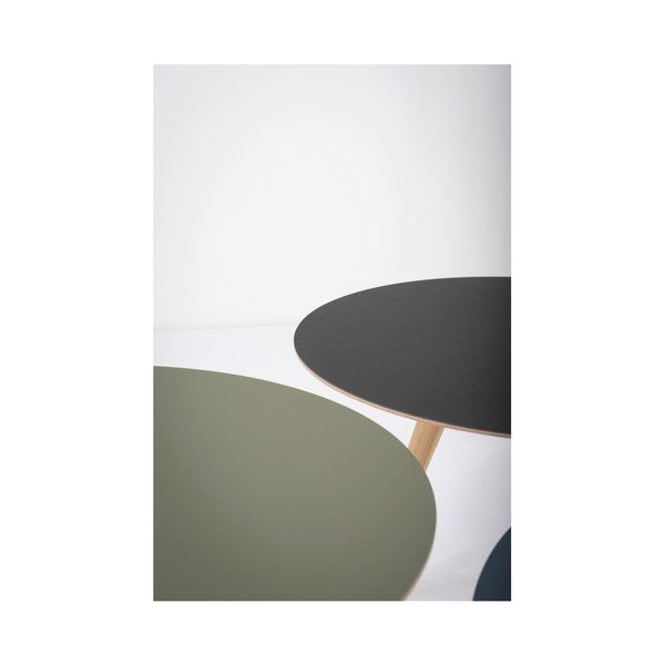 Arp tölgyfa tárolóasztal kék asztallappal, ⌀ 55 cm - Gazzda-image-4