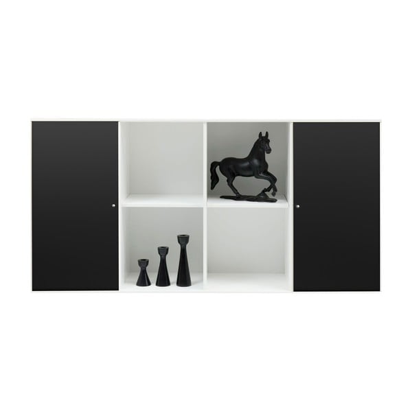 Fekete-fehér fali komód Hammel Mistral Kubus, 136 x 69 cm