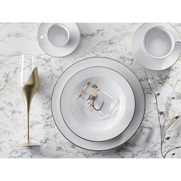 Fehér porcelán csésze szett 6 db-os 100 ml Gold Chic – Villa Altachiara-image-1