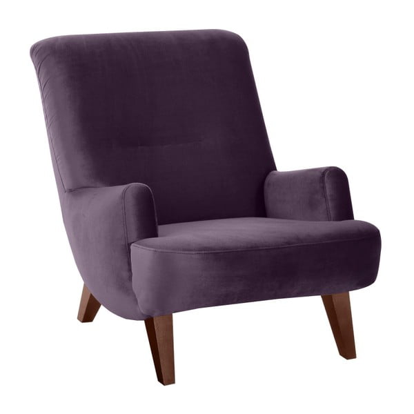 Brandford Suede lila fotel barna lábakkal - Max Winzer