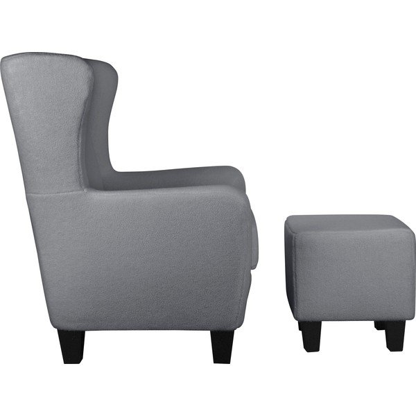 Szürke bársony füles fotel Zhili - Støraa-image-1