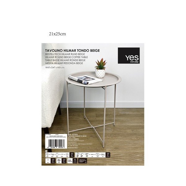 Fém kerek tárolóasztal ø 47 cm Hilmar – Yes Everyday-image-1