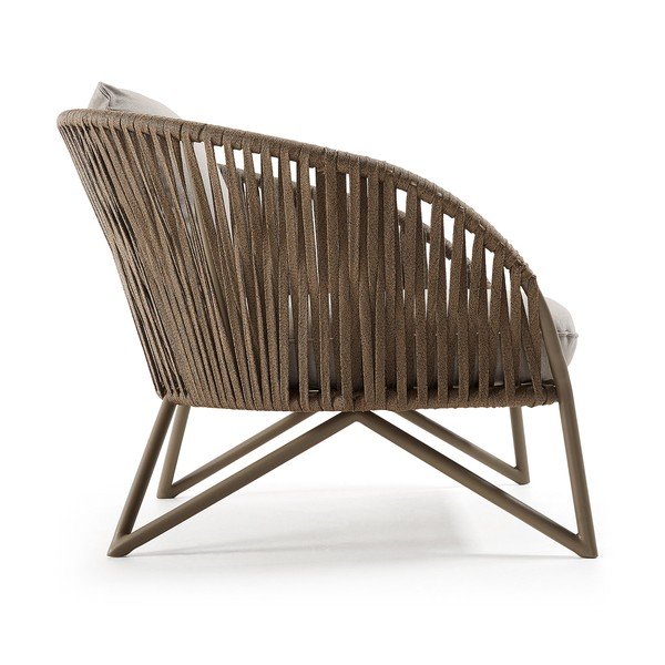 Világosszürke-barna fém kerti fotel Branzie – Kave Home-image-4