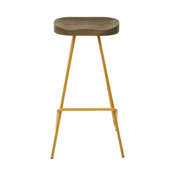 Aranyszínű-natúr színű szilfa bárszék (ülésmagasság 78 cm) District – Premier Housewares-image-2