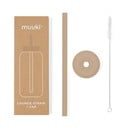 Szilikon szívószál tisztítókefével-fedéllel Milk Coffee – Muuki