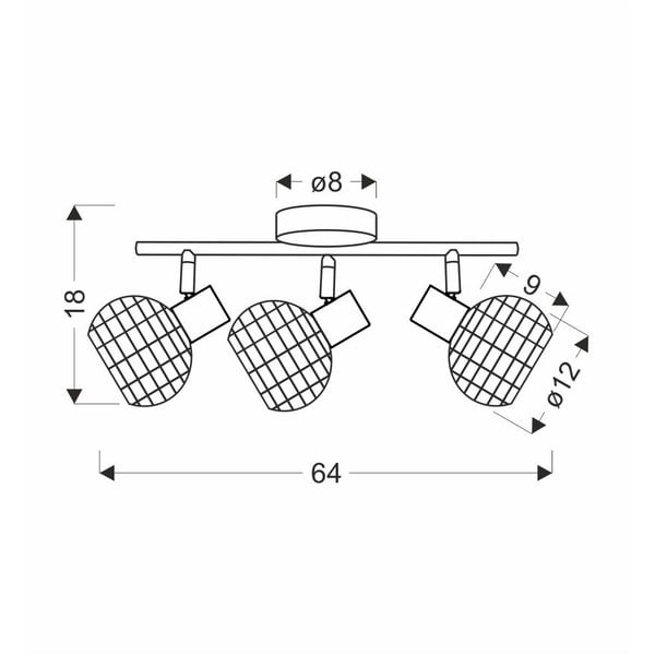 Fekete-krémszínű mennyezeti lámpa fém-rattan búrával ø 12 cm Tajga – Candellux Lighting-image-3