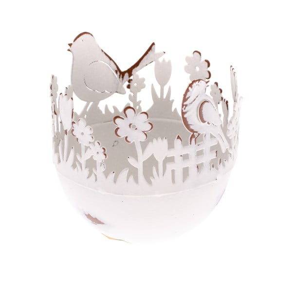Fém dekorációs tartó, tojás és madár motívumokkal - Dakls