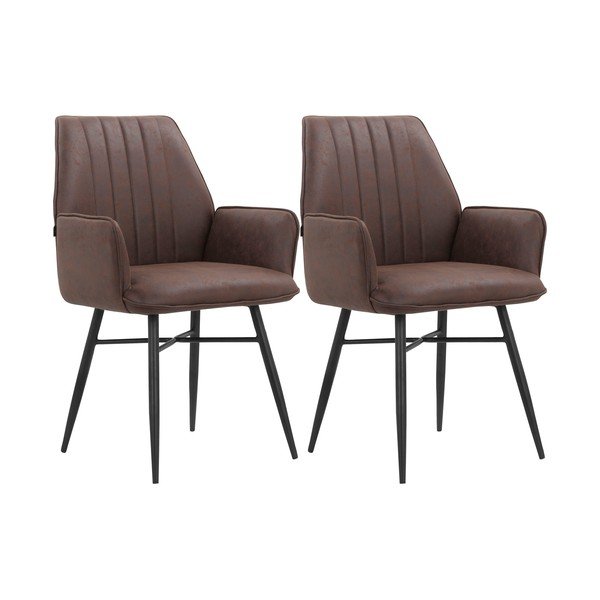 Barna kárpitozott étkezőfotel szett 2 db-os Anzo – Støraa-image-4