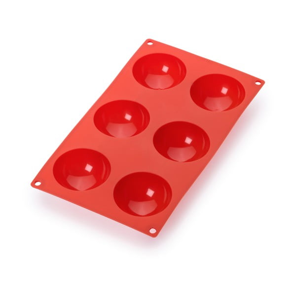 Piros szilikon mini sütőforma, 6 rekeszes - Lékué