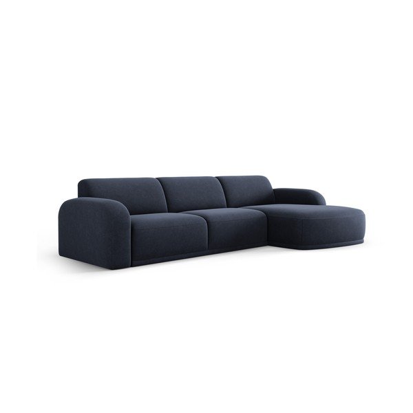 Sötétkék bársony sarokkanapé Erin – Micadoni Home-image-2