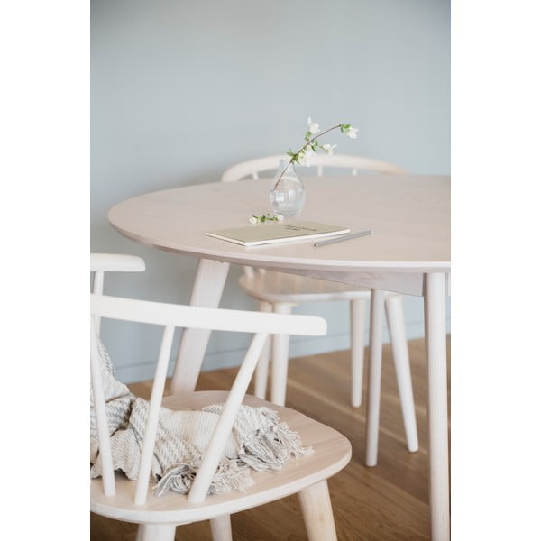 Kerek étkezőasztal tölgyfa dekoros asztallappal 115x115 cm Yumi - Rowico-image-1