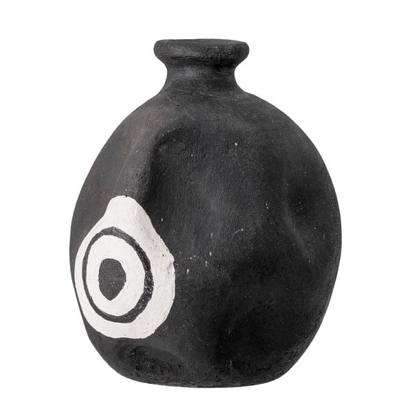 Mika fekete dekorációs terrakotta váza, magasság 14 cm - Bloomingville-image-3