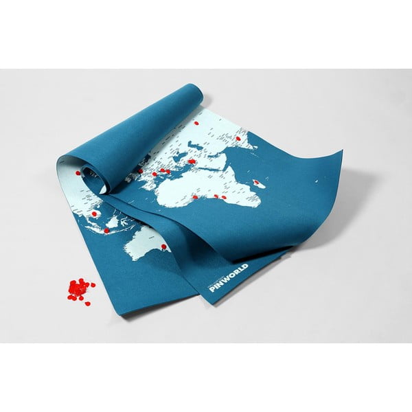 Pin World XL kék falitérkép, 198 x 124 cm - Palomar-image-2
