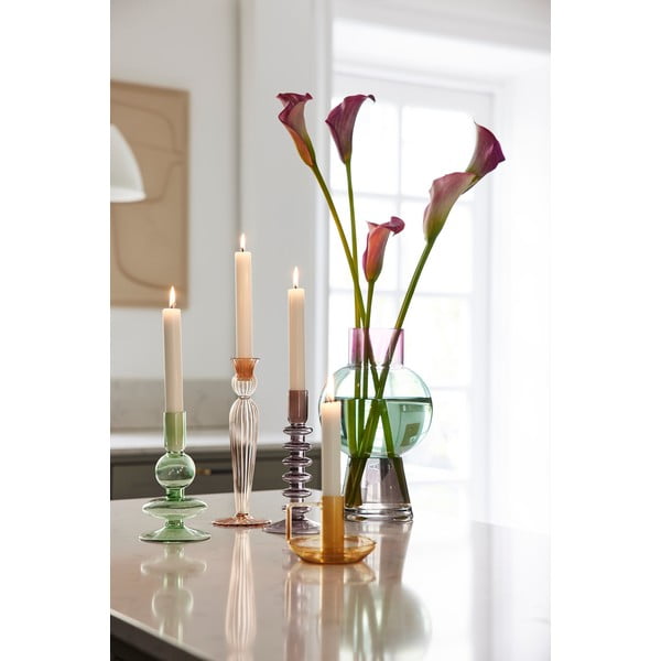 Rózsaszín üveg gyertyatartó - Bahne & CO-image-4