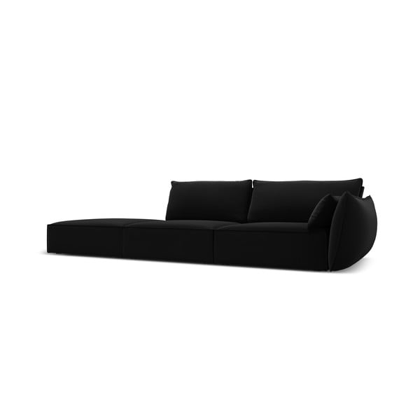 Fekete bársony kanapé, jobb oldali 264 cm Vanda – Mazzini Sofas-image-2