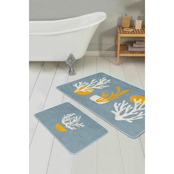 Kék fürdőszobai kilépő szett 2 db-os 60x100 cm – Mila Home-image-2