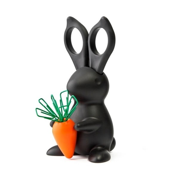 Desk Bunny Scissors fekete állvány ollóval - Qualy&CO