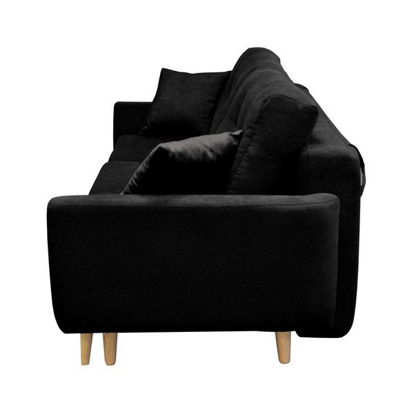 Barcelona fekete kinyitható kanapé, 3 személyes - Cosmopolitan design-image-2