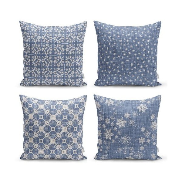Minimalist Drawing Blue 4 db-os dekorációs párnahuzat szett, 45 x 45 cm - Minimalist Cushion Covers