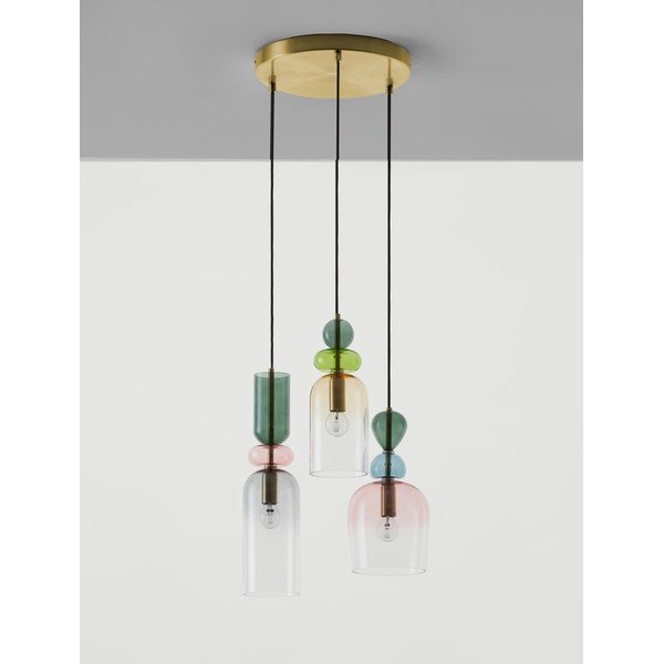 Aranyszínű üveg függőlámpa ø 42 cm Murano – Nova Luce-image-2