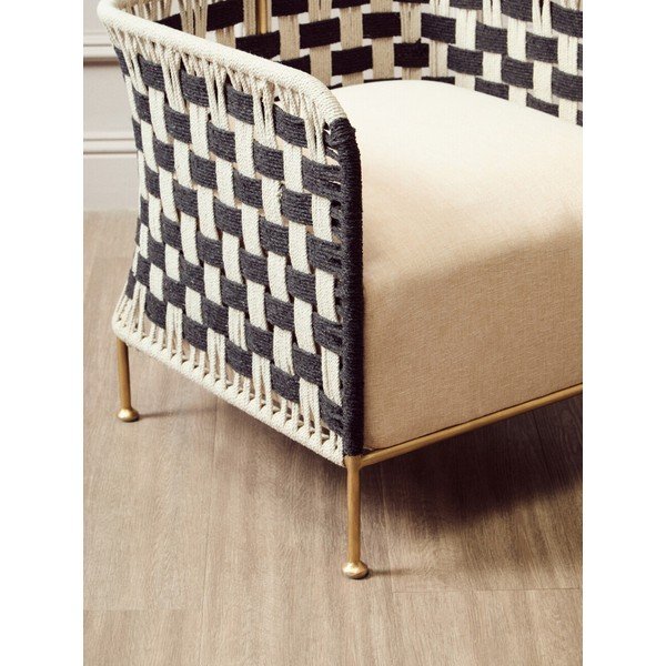 Fekete-fehér fotel Satna – Premier Housewares-image-4