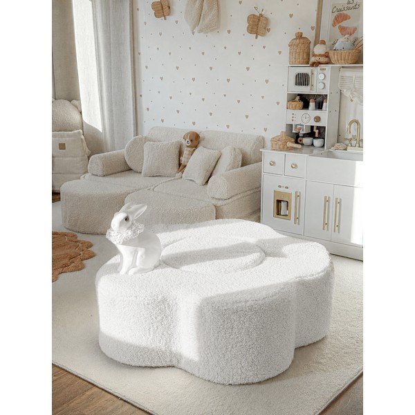 Fehér buklé habszivacs játszótér 3 db-os magasság 27 cm 88x90 cm – Meowbaby-image-1