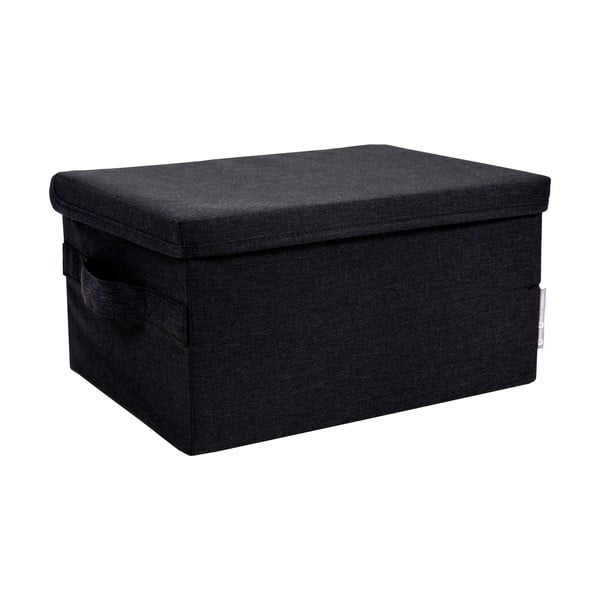 Fekete fedeles textil tárolódoboz 34x45x25 cm Soft Storage – Bigso Box of Sweden