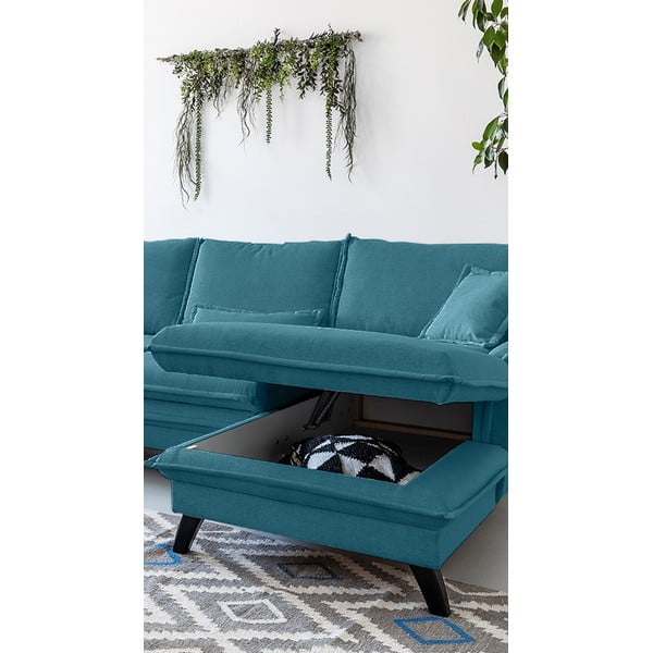 Charming Charlie türkiz kinyitható sarokkanapé, jobb oldali - Miuform-image-4