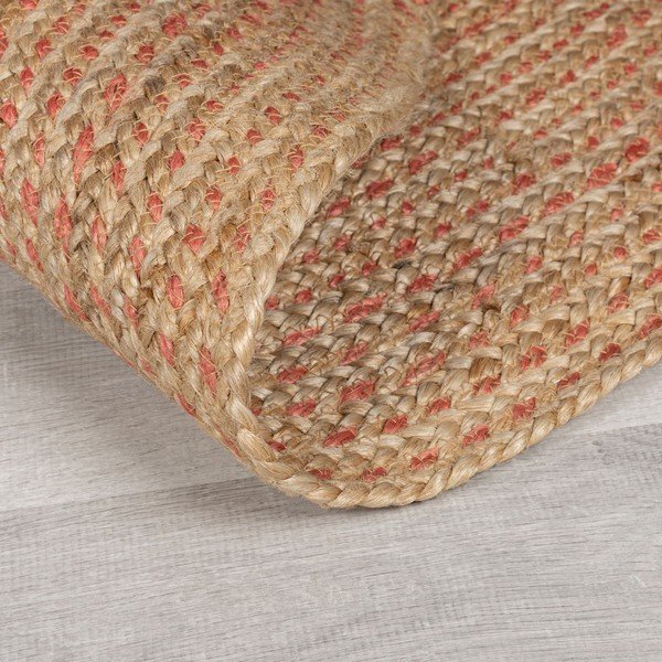 Lazacszínű-natúr színű juta kerek szőnyeg ø 133 cm Capri – Flair Rugs-image-3