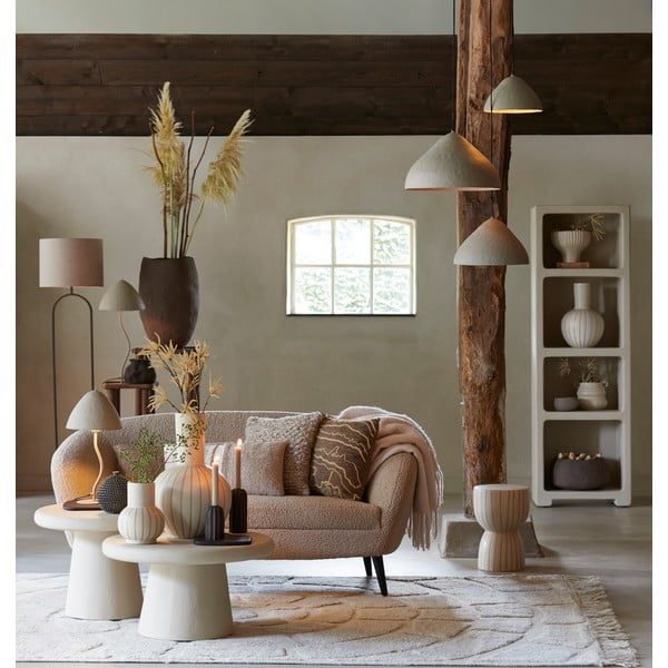 Bézs kerek dohányzóasztal ø 60 cm Kulona – Light & Living-image-1