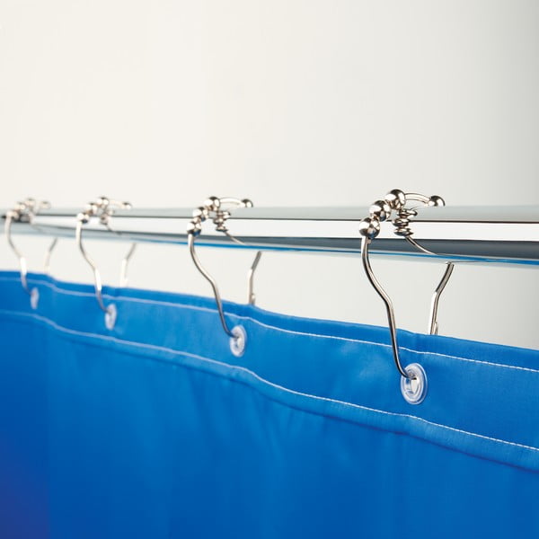 Fényes ezüstszínű zuhanyfüggöny akasztó szett 12 db-os 3,5 cm Anello – Spirella-image-4