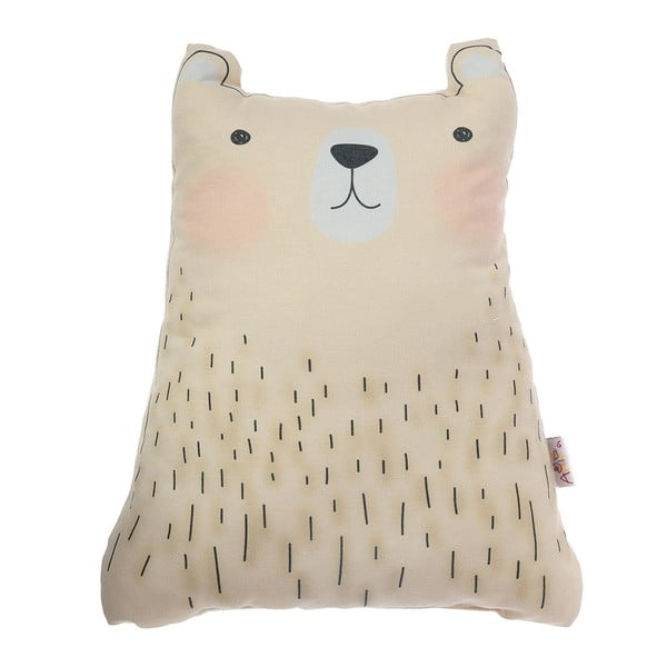 Pillow Toy Bear Cute barna pamutkeverék gyerekpárna, 22 x 30 cm - Mike & Co. NEW YORK